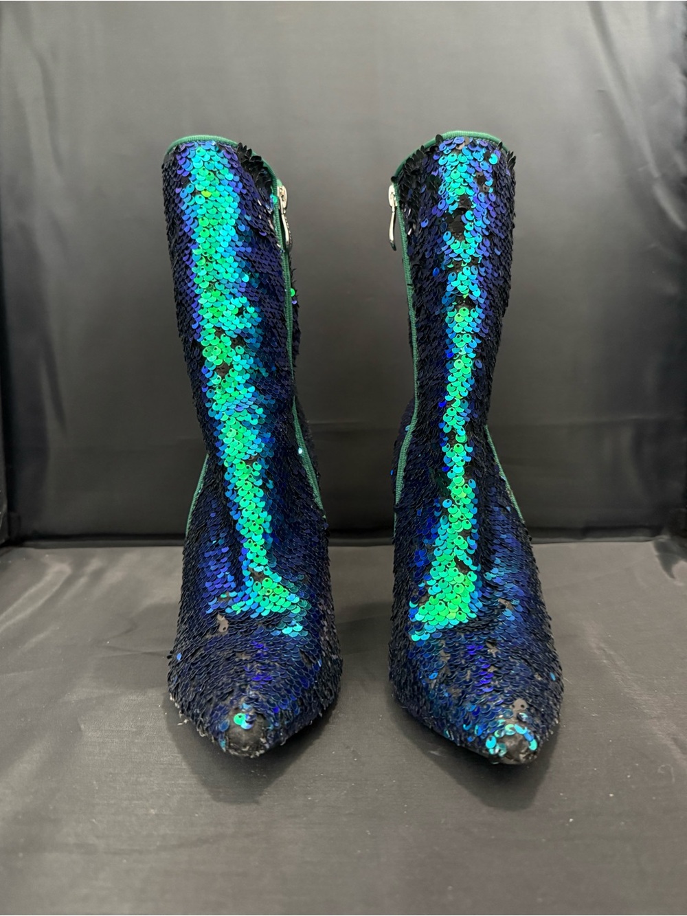 Cape Robbin Mermaid Sequin Heeled Terra Boots Size 8 - Picture 2 of 11